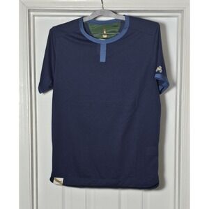 Tracksmith Fieldhouse Tee Shirt Men's Size Small Blue Running Logo Athletic